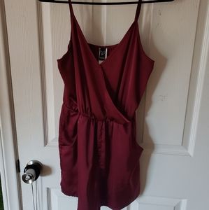 Satin Burgundy Romper